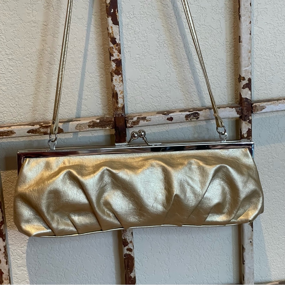 Minicci gold small clutch crossbody bag purse
